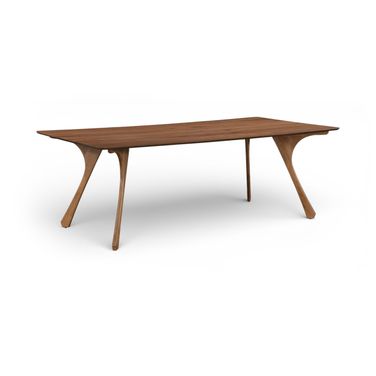 Glenwood 86.75 Inch Solid Wood and Walnut Veneer Dining Table In Brown