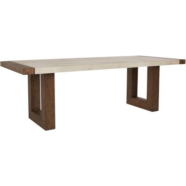Glenwood 94 Inch Dining Table In Alabaster White and Chestnut