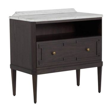 Glenwood Nightstand In Forest Black and Agros White