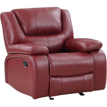 Camila Upholstered Glider Recliner Chair Red Faux Leather