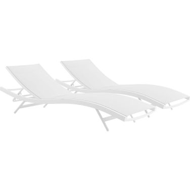 Glimpse Outdoor Patio Mesh Chaise Lounge Set of 2 In Gray
