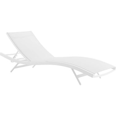 Glimpse White Outdoor Patio Mesh Chaise Lounge Chair