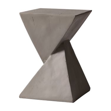 Glint Fiberglass Outdoor Side Table In Grey