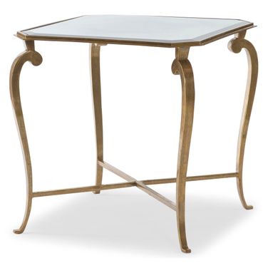 Gliss Square Lamp Table In Antique Gold