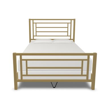 Gloaming King Complete Bed with Metal Profile In Milky Gold