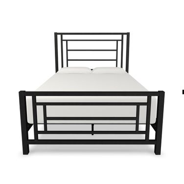 Gloaming Queen Complete Bed with Metal Profile and Platform In Weathered Iron