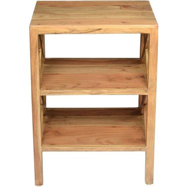Global Archive X-Side Accent Bookcase with 2 Shelves In Natural
