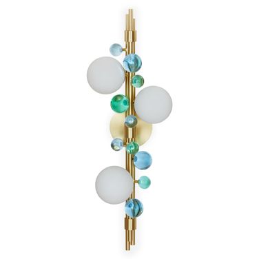 Globo Linear Sconce In Blue/Green/Brass