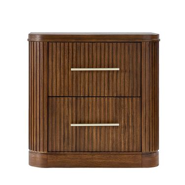Gloria 2-Drawer Nightstand In Walnut