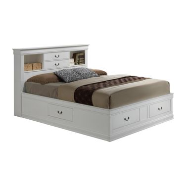 Glory Furniture G3190 Queen Storage Bed in White