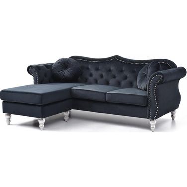 Glory Furniture Hollywood Black G0663B-SC Sofa Chaise