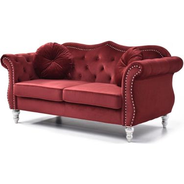 Glory Furniture Hollywood Burgundy Loveseat
