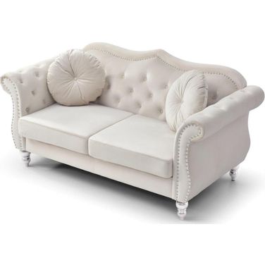 Glory Furniture Hollywood Ivory Loveseat