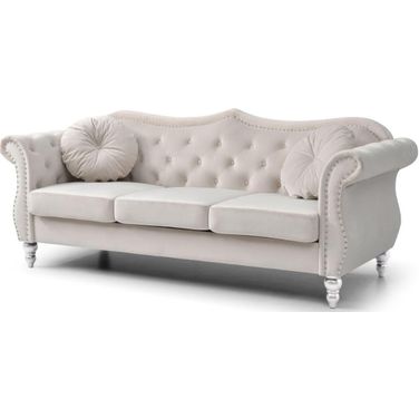Glory Furniture Hollywood Ivory Sofa