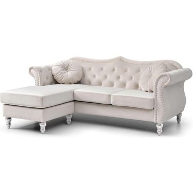 Glory Furniture Hollywood Ivory Sofa Chaise