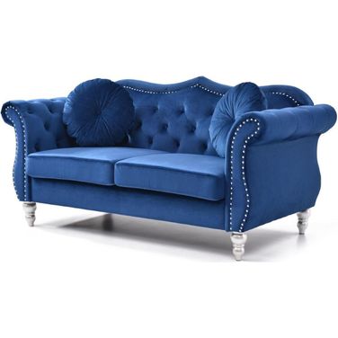 Glory Furniture Hollywood Navy Blue Loveseat