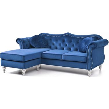 Glory Furniture Hollywood Navy Blue Sofa Chaise