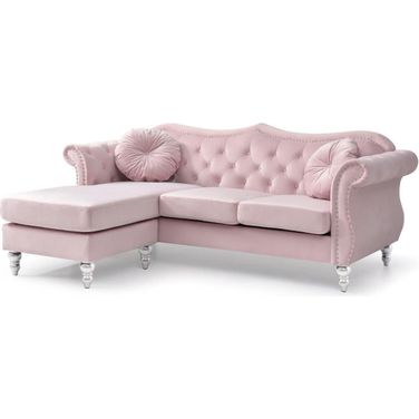 Glory Furniture Hollywood Pink Sofa Chaise