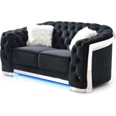 Glory Furniture Sapphire Black Loveseat