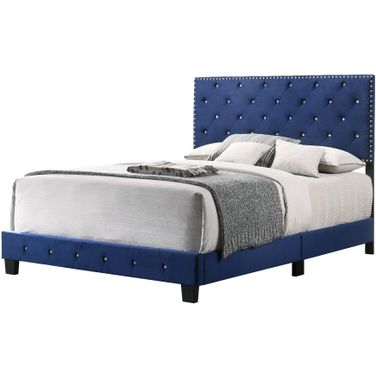 Glory Furniture Suffolk Full Bed, Navy Blue