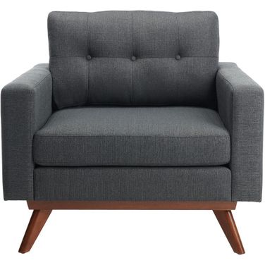 Gneiss Modern Linen Arm Chair In Slate And Grey