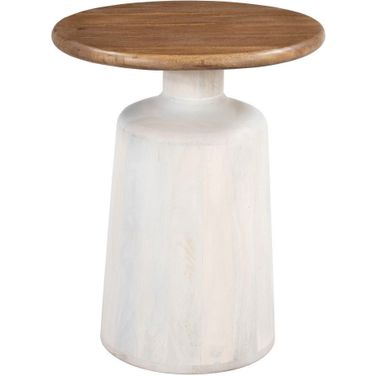 Goblet Side Table In Brown and White