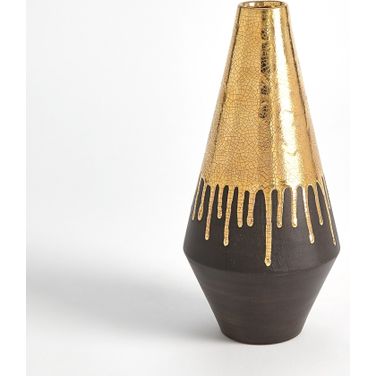 Gold Drip Small Vase In Gold