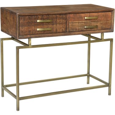 Goldbust 2-Drawer Console Table In Brown
