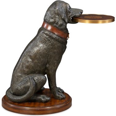 Golden Retriever Accent Table In Metallic Brown and Brass
