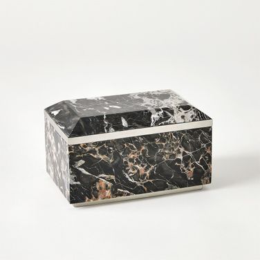 Golden Small Portoro Box In Black