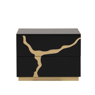 Goldsberg Nightstand In Black and Gold