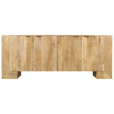 Goliath Solid Mango Wood 4-Door Sideboard In Natural