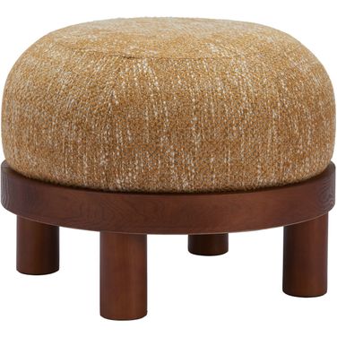Gome Ottoman In Oat Yellow