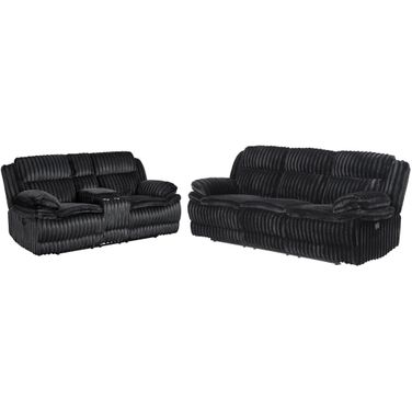Goodland Double Reclining Living Room Set In Black