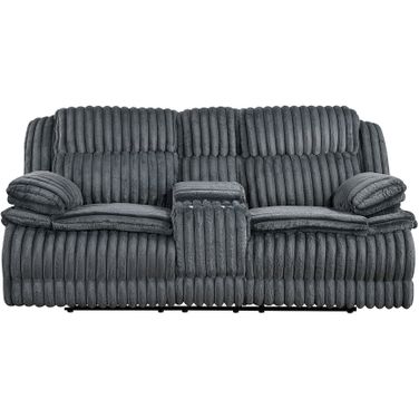 Goodland Double Reclining Loveseat with Center Console In Dark Gray