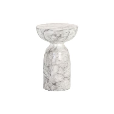 Goya Marble Look End Table In White