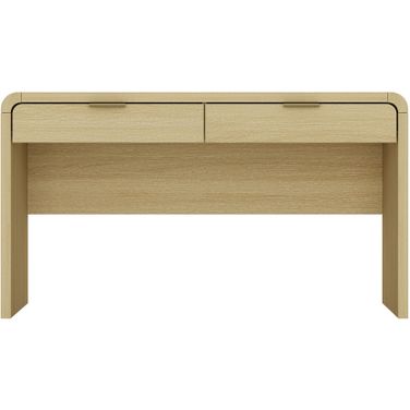 Grace 54 Inch Home Office Desk In Natural Oak and Gold