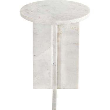 Grace Accent Table With Marble In White
