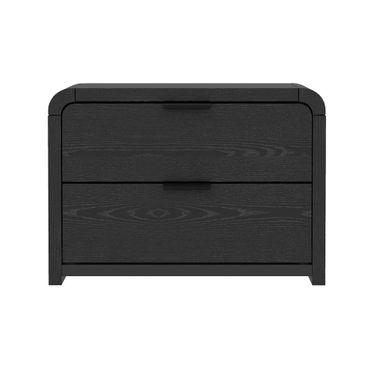 Grace Modern 2-Drawer 28" Nightstand in Black