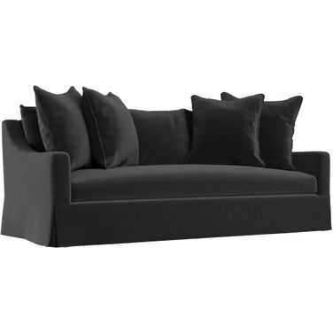 Grace Velvet Fabric Sofa In Grey