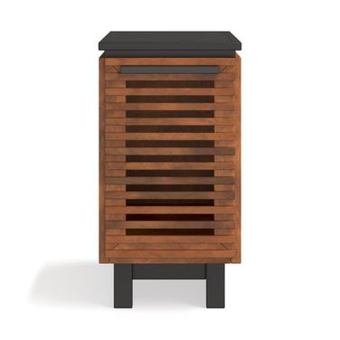 Graceland 13 Inch Two-Tone Wood Chair Side Table In Black and bourbon
