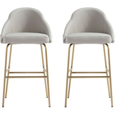 Gracie Barstool Set of 2 In Stone and Gold