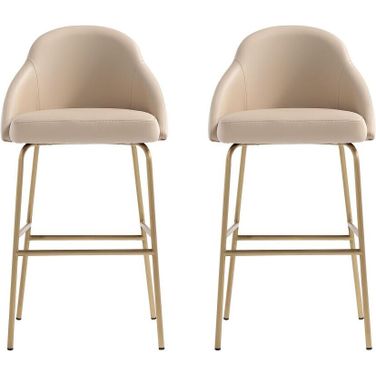 Gracie Barstool Set of 2 In Tan and Gold