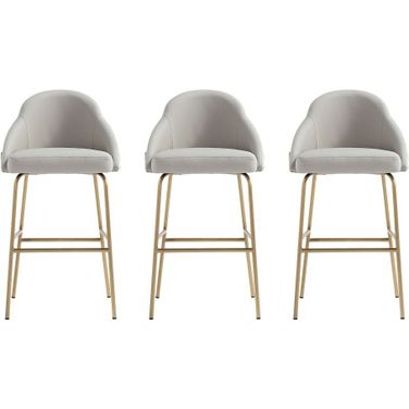 Gracie Barstool Set of 3 In Stone and Gold