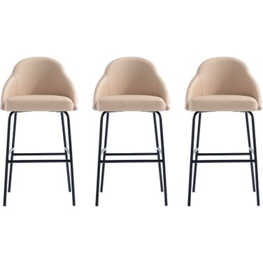 Gracie Barstool Set of 3 In Tan and Black