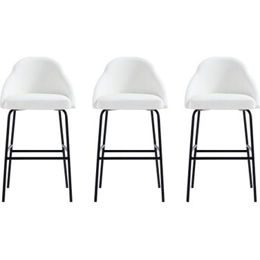 Gracie Barstool Set of 3 In White and Black