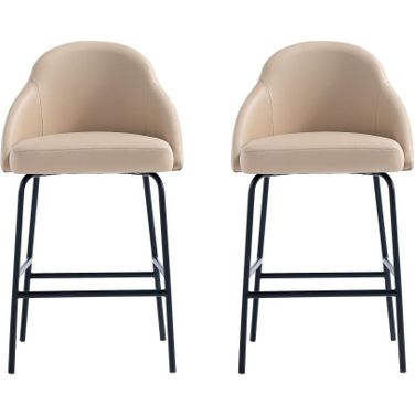 Gracie Counter Stool Set of 2 In Tan and Black