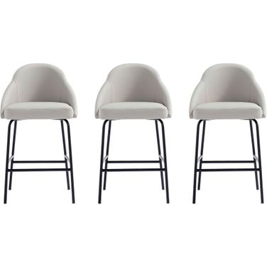 Gracie Counter Stool Set of 3 In Stone and Black