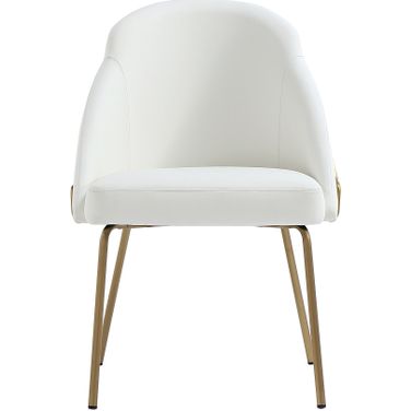 Gracie Dining Chair In White and Gold