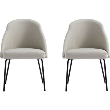 Gracie Dining Chair Set of 2 In Stone and Black